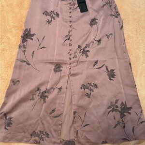 Club Monaco Mauve Floral Midi Skirt